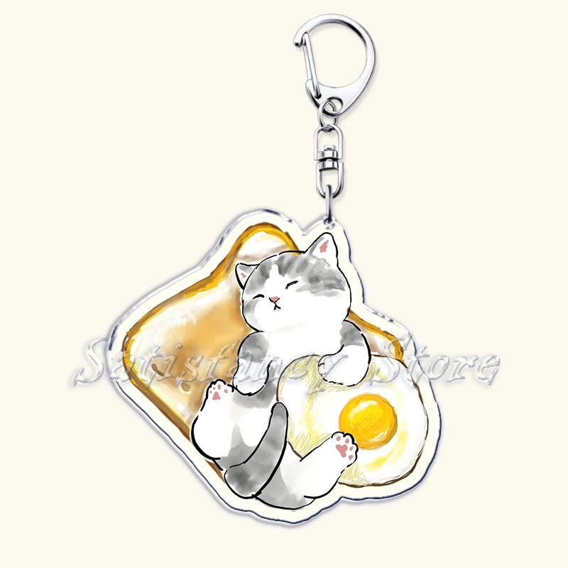 Cute Super Cute Kitten Cartoon Cat Acrylic Keychains Ring Shark for Accessories Bag Pendant Key Chain Jewelry Fans Lovers Gifts