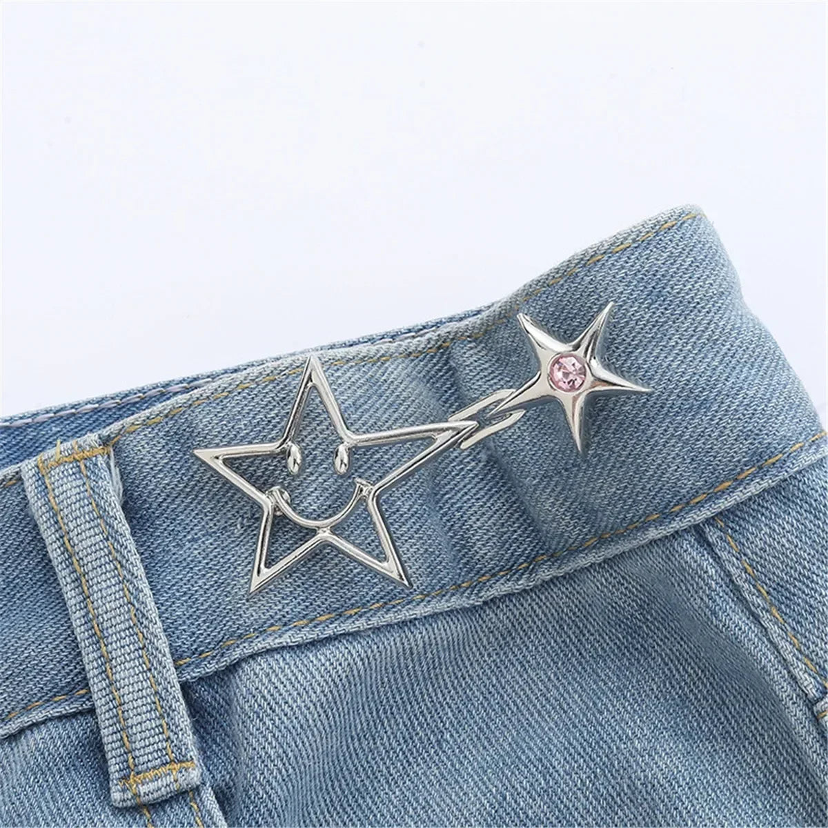 2Pcs Bowknot Button Adjuster for Pants and Skirts Waist Tightener Adjustable Waist Buckle for Jeans No Sewing Required