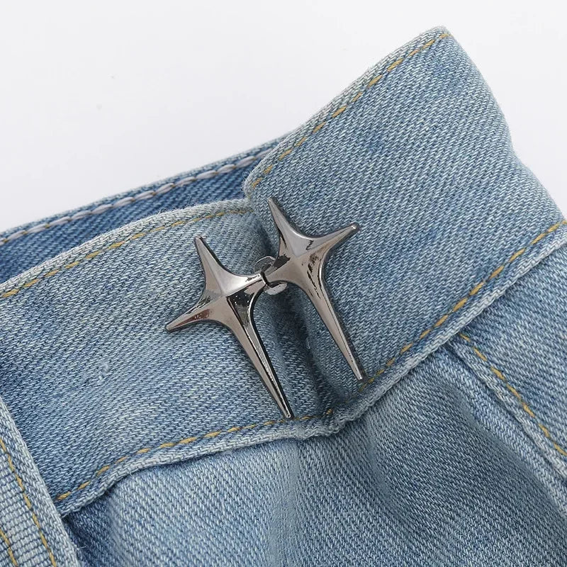 2Pcs Bowknot Button Adjuster for Pants and Skirts Waist Tightener Adjustable Waist Buckle for Jeans No Sewing Required