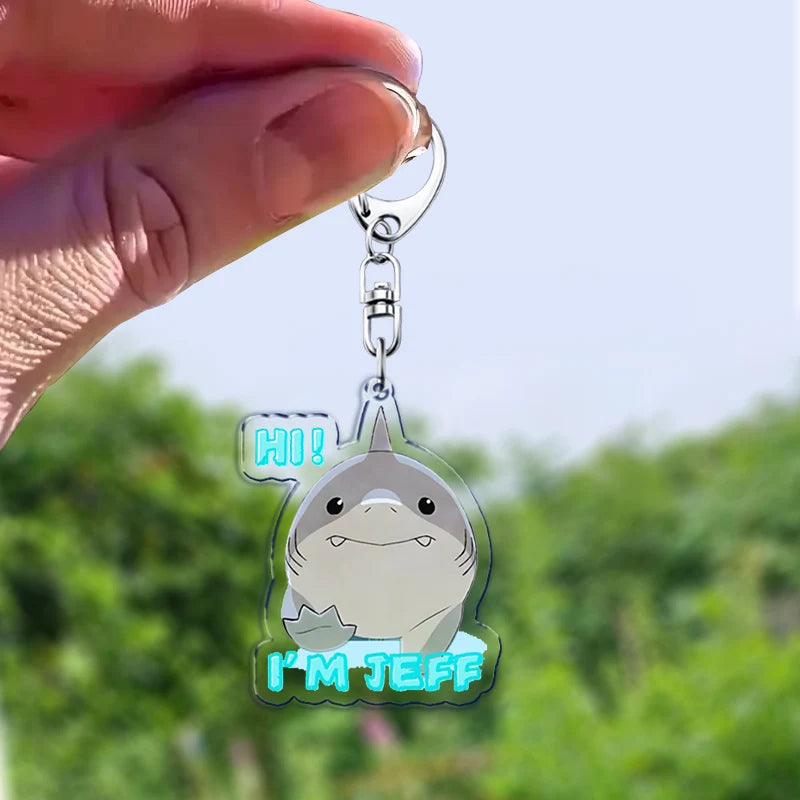 Cute Cartoon The Shark Keychains Keyring for Accessories Bag Key Chain Ring Kawaii JEFF Fans Gifts