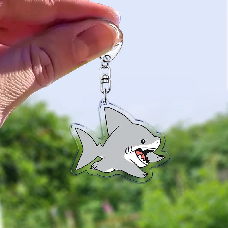 Cute Cartoon The Shark Keychains Keyring for Accessories Bag Key Chain Ring Kawaii JEFF Fans Gifts