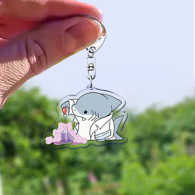 Cute Cartoon The Shark Keychains Keyring for Accessories Bag Key Chain Ring Kawaii JEFF Fans Gifts