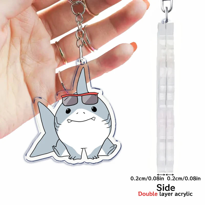 Cute Cartoon The Shark Keychains Keyring for Accessories Bag Key Chain Ring Kawaii JEFF Fans Gifts