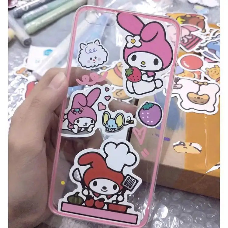 50PCS Funny Cinnamoroll Kuromi Sanrio Stickers Cartoon Cute Kids Toy PVC DIY Luggage Stationary Wall Car Travel Sticker Game