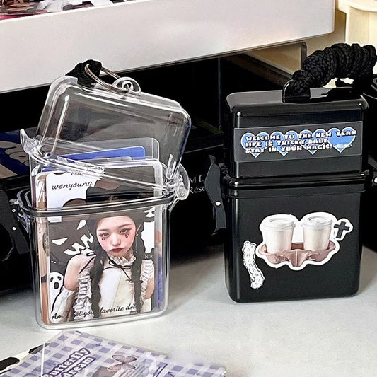 Ins Toploader Photocards Storage Box Kpop Idol Photo Card Holder Boxes Kawaii Album Case Container Portable sleeve storage box