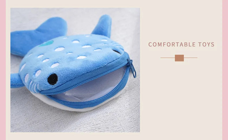 13x12cm Cute Whale Shark Coin Purse Kawaii Wallet Portable Plush Coin Bag Key Earphone Coin Organizer Pouch Zipper Bag kids Gift