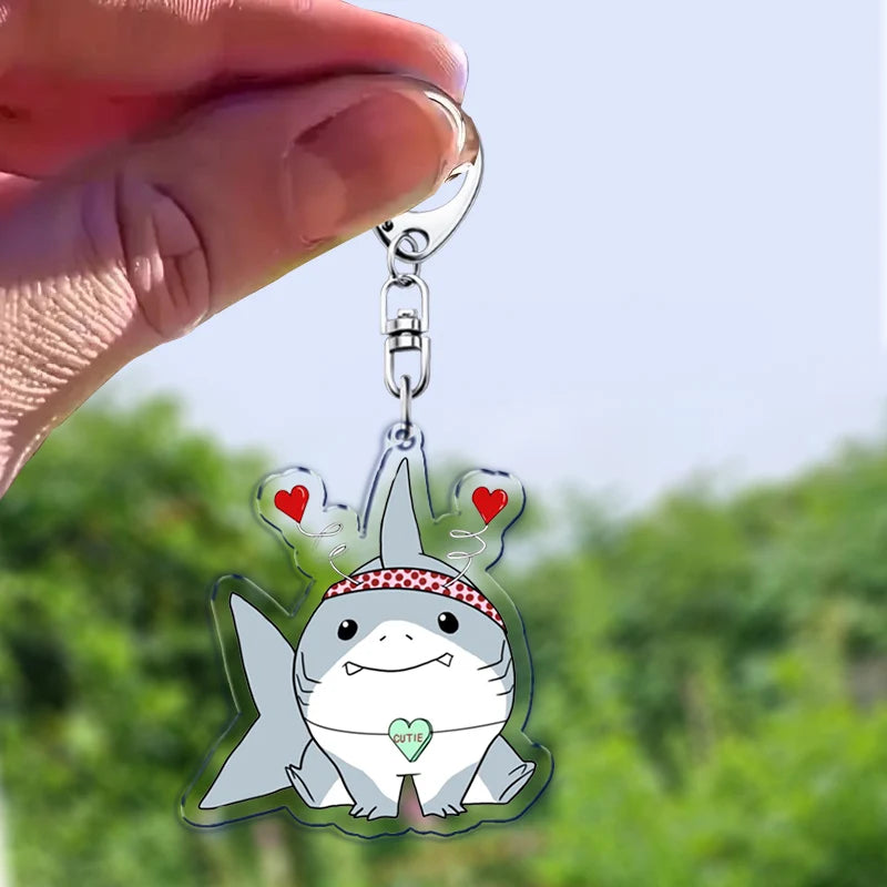 Cute Cartoon The Shark Keychains Keyring for Accessories Bag Key Chain Ring Kawaii JEFF Fans Gifts