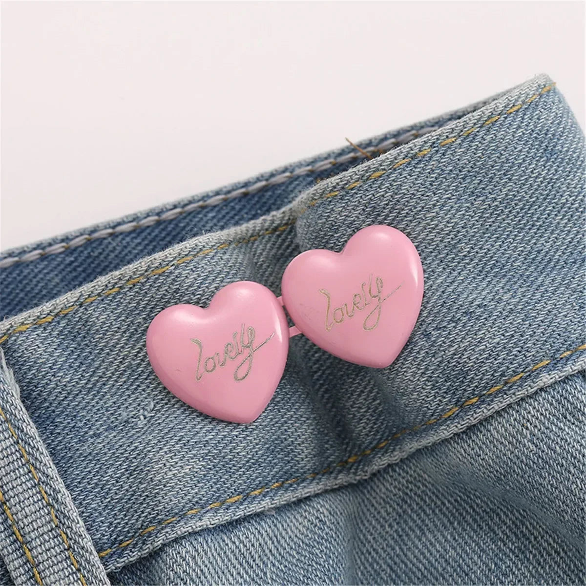 2Pcs Bowknot Button Adjuster for Pants and Skirts Waist Tightener Adjustable Waist Buckle for Jeans No Sewing Required