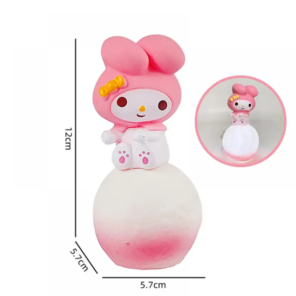 Anime Sanrio Hello Kitty Kuromi Cinnamoroll Melody Night Light Glowing Children Toy Bedside Lamp Kawaii Cute Kids Birthday Gift