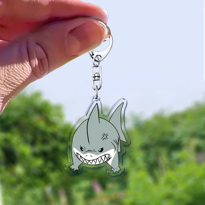 Cute Cartoon The Shark Keychains Keyring for Accessories Bag Key Chain Ring Kawaii JEFF Fans Gifts