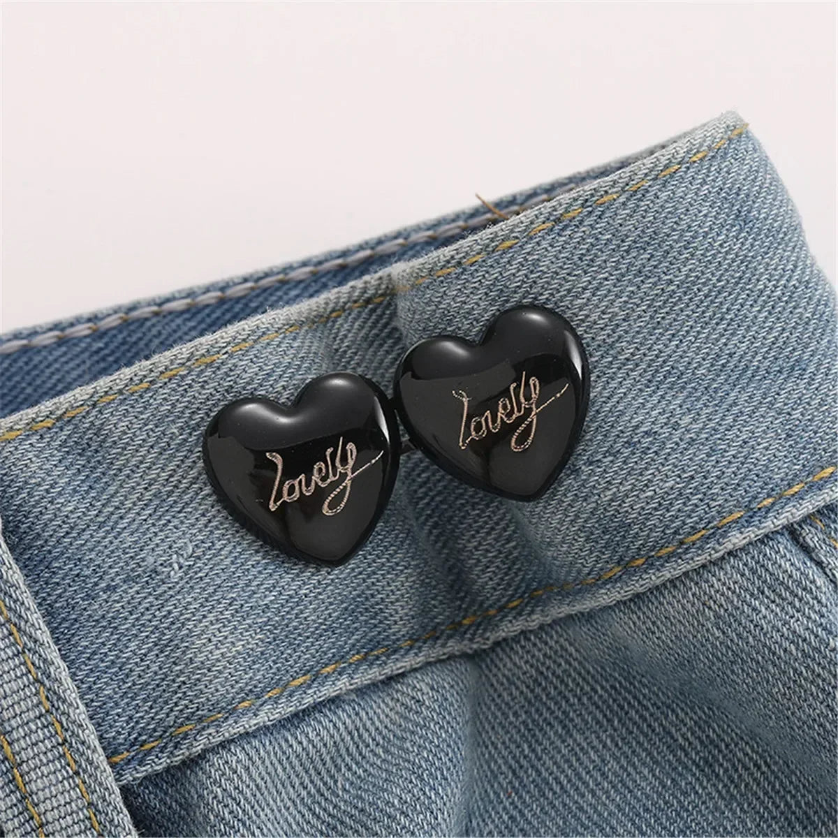 2Pcs Bowknot Button Adjuster for Pants and Skirts Waist Tightener Adjustable Waist Buckle for Jeans No Sewing Required