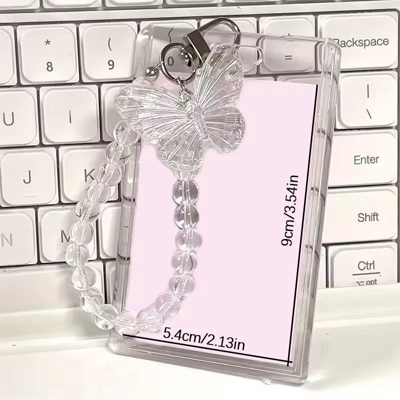 Creative Design Kpop Photocard Holder Transparent Card Holder Keychain Photo Sleeves Bus Card Student Card Case Photo Protector