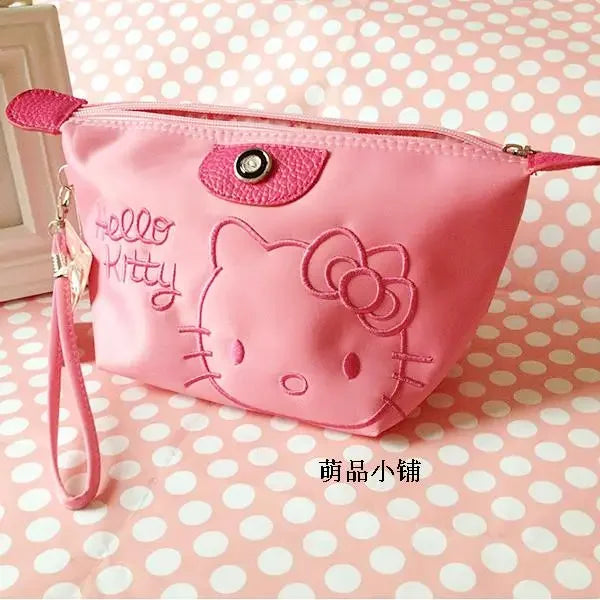 28X11cm Sanrio Hello Kitty Makeup Bag Anime Y2K Girls Storage Bag Cartoon Kawaii Large Capacity Waterproof PU Handbag Gift