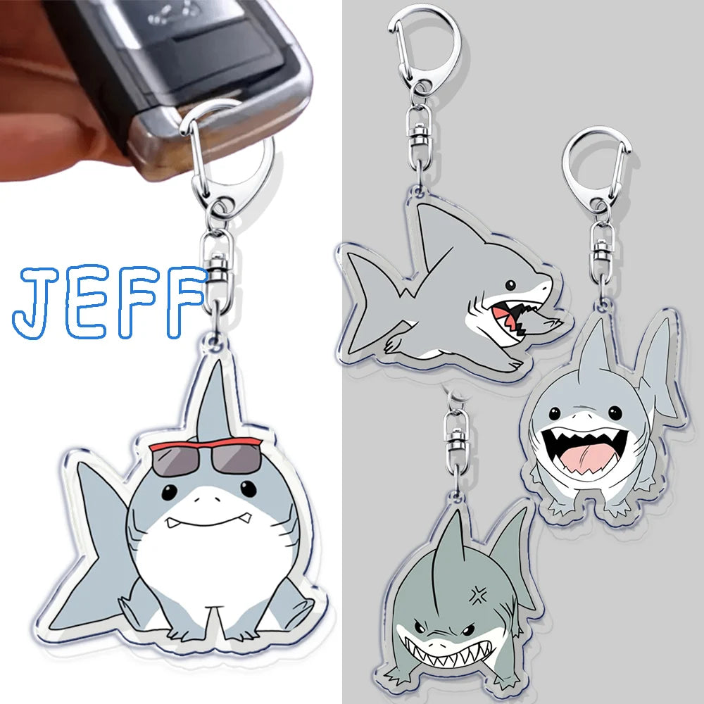 Cute Cartoon The Shark Keychains Keyring for Accessories Bag Key Chain Ring Kawaii JEFF Fans Gifts