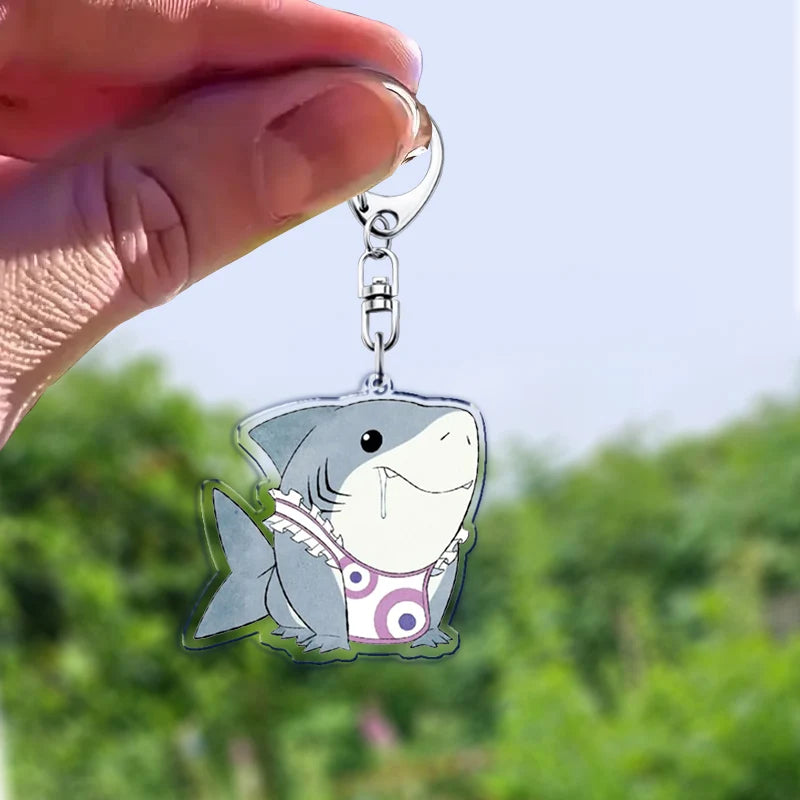 Cute Cartoon The Shark Keychains Keyring for Accessories Bag Key Chain Ring Kawaii JEFF Fans Gifts