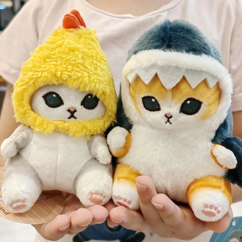 Cute Shark Cat Fried Cat Plush Doll Pendant Doll Beautiful Room Car Bag Decoration Pendant Holiday Gift Kid Kawaii Plushies Toy