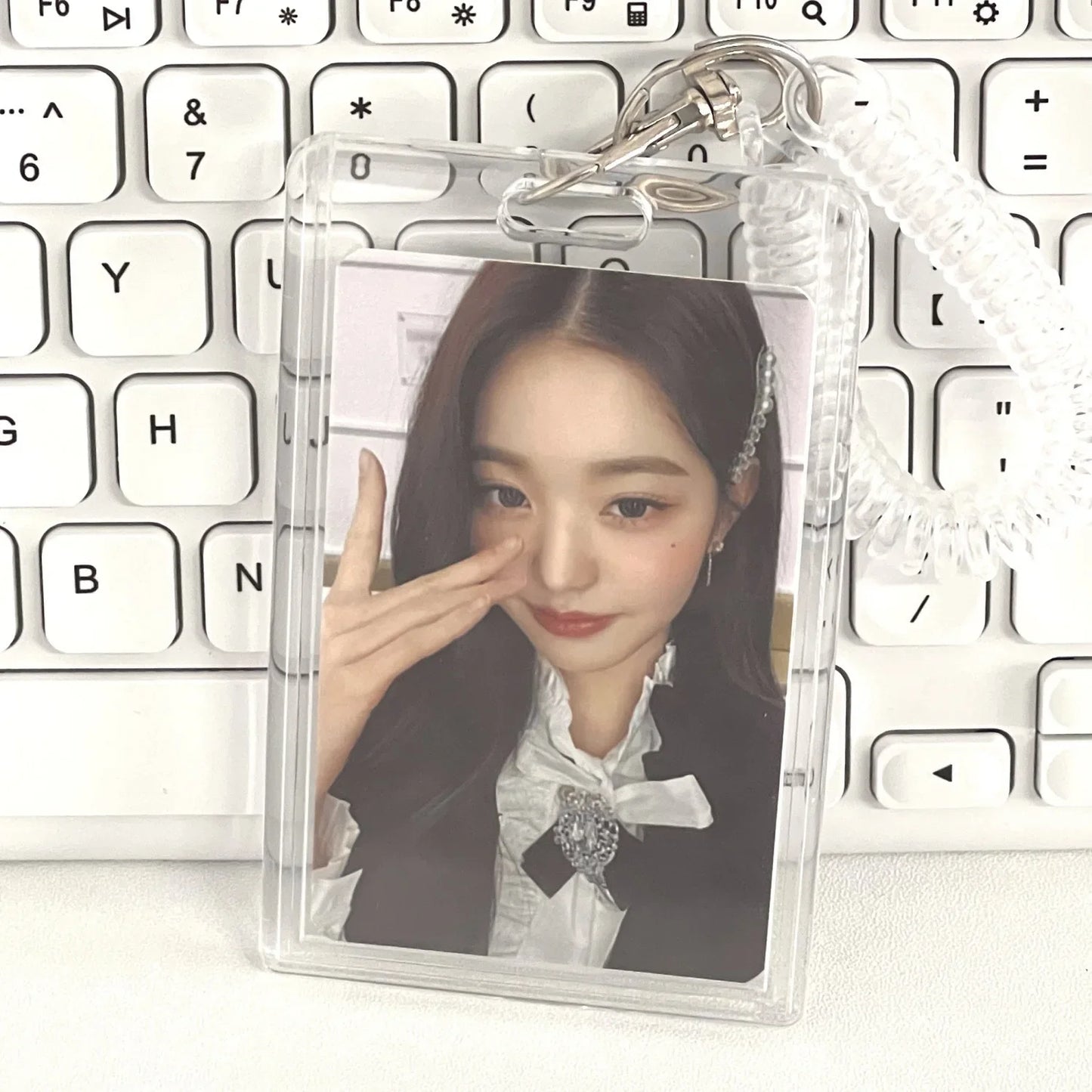 Acrylic Kpop Photo Card Holder Anti-lost Keychain 3 Inch INS Transparent Idol Protective Case Bag Bus Cards Sleeves Supplies