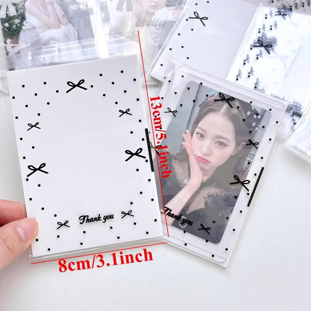 50pcs/pack Clear Photocard Sleeves Self-adhesive Card Cover Idol Photo Packaging Bag Self Sealing Bag Gift Card Protector