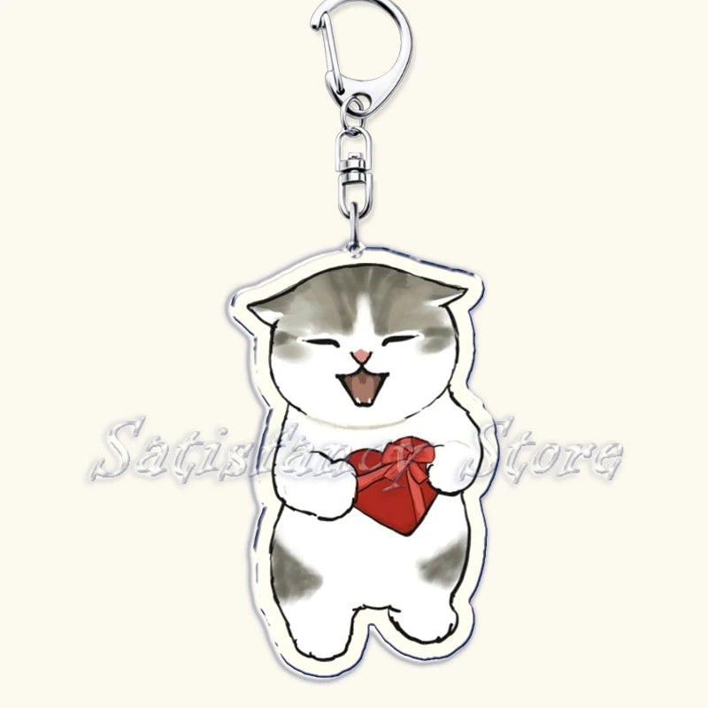 Cute Super Cute Kitten Cartoon Cat Acrylic Keychains Ring Shark for Accessories Bag Pendant Key Chain Jewelry Fans Lovers Gifts