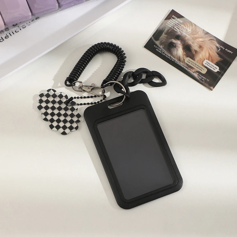 Black Style 3 inch Card Holder Kpop Photocard Holder Photo Card Holder Bag Pendant School Stationery