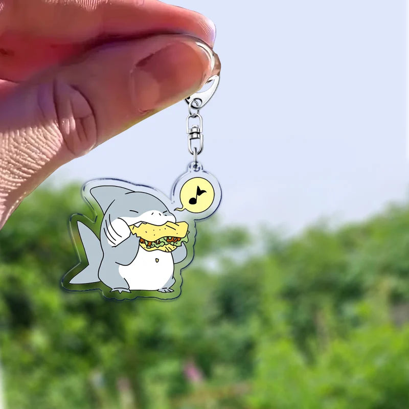 Cute Cartoon The Shark Keychains Keyring for Accessories Bag Key Chain Ring Kawaii JEFF Fans Gifts