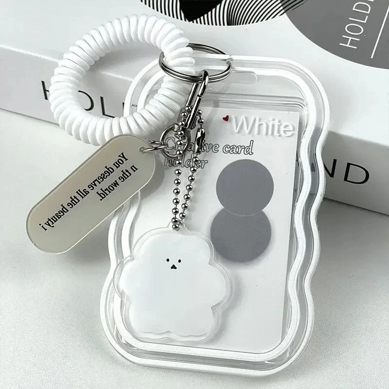 Creative Design Kpop Photocard Holder Transparent Card Holder Keychain Photo Sleeves Bus Card Student Card Case Photo Protector