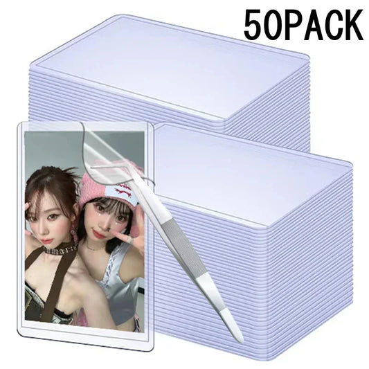 10/25/50/100Pcs Transparent photo album Korean Kpop Card Sleeve with Protective Film Clea Card Holder Idol Photo Game Card Cover