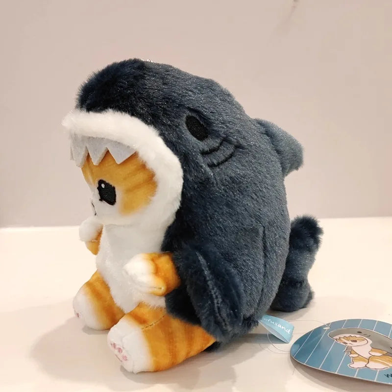 Cute Shark Cat Fried Cat Plush Doll Pendant Doll Beautiful Room Car Bag Decoration Pendant Holiday Gift Kid Kawaii Plushies Toy