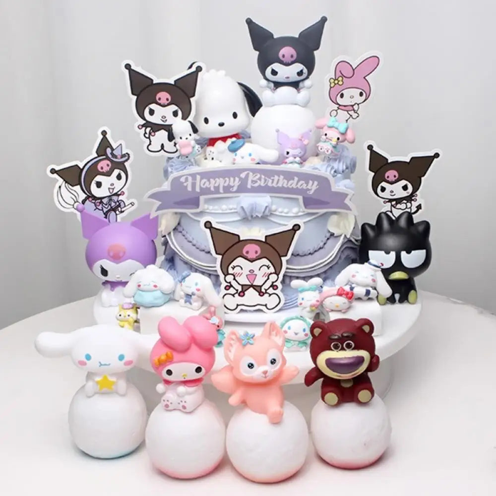 Anime Sanrio Hello Kitty Kuromi Cinnamoroll Melody Night Light Glowing Children Toy Bedside Lamp Kawaii Cute Kids Birthday Gift