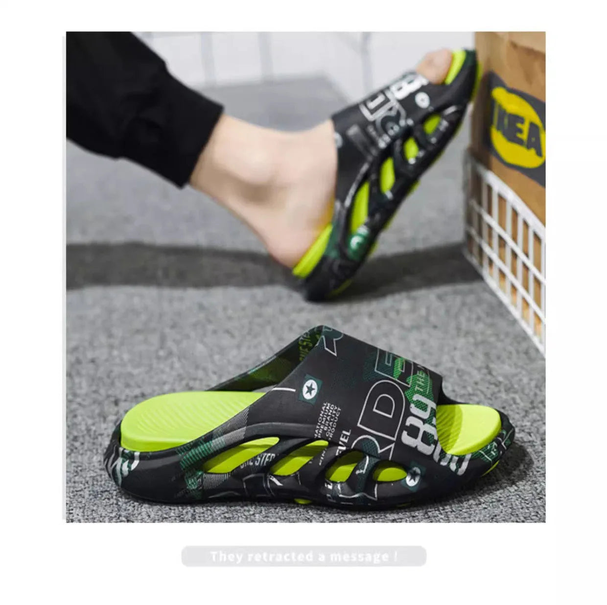 2024 Summer Slippers Men Soft Bottom Indoor Home Platform Sandals Fashion Beach Shoes Couple Outdoor Non-Slip Bathroom Slides