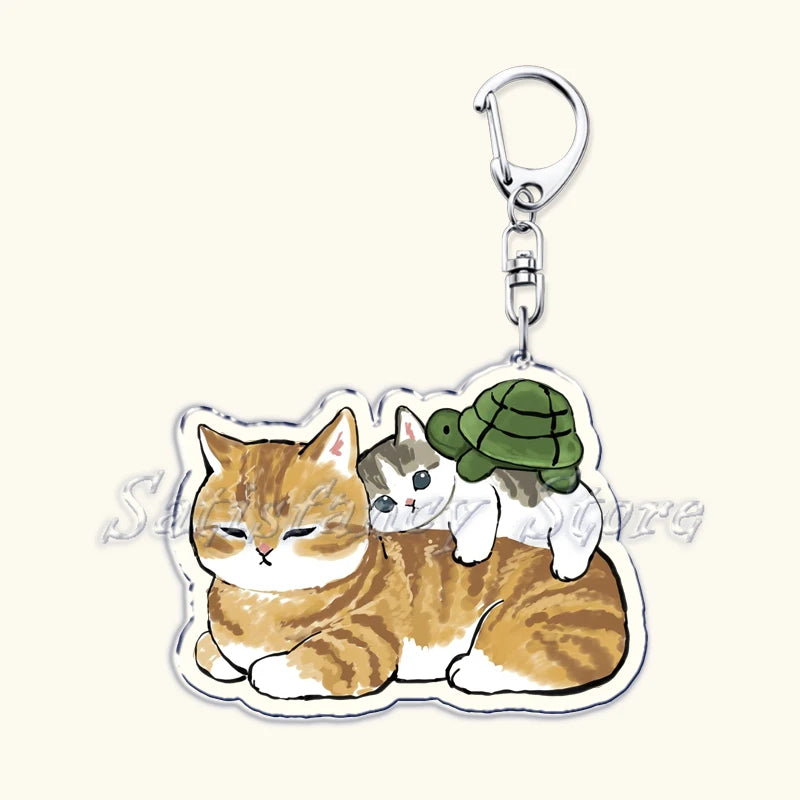 Cute Super Cute Kitten Cartoon Cat Acrylic Keychains Ring Shark for Accessories Bag Pendant Key Chain Jewelry Fans Lovers Gifts