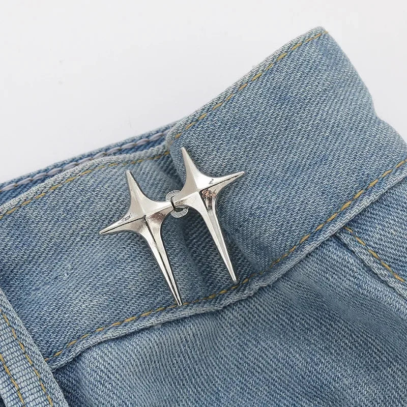 2Pcs Bowknot Button Adjuster for Pants and Skirts Waist Tightener Adjustable Waist Buckle for Jeans No Sewing Required